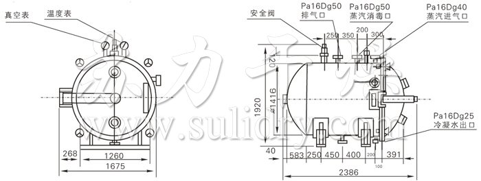 圆形静态真空干燥机结构示意图